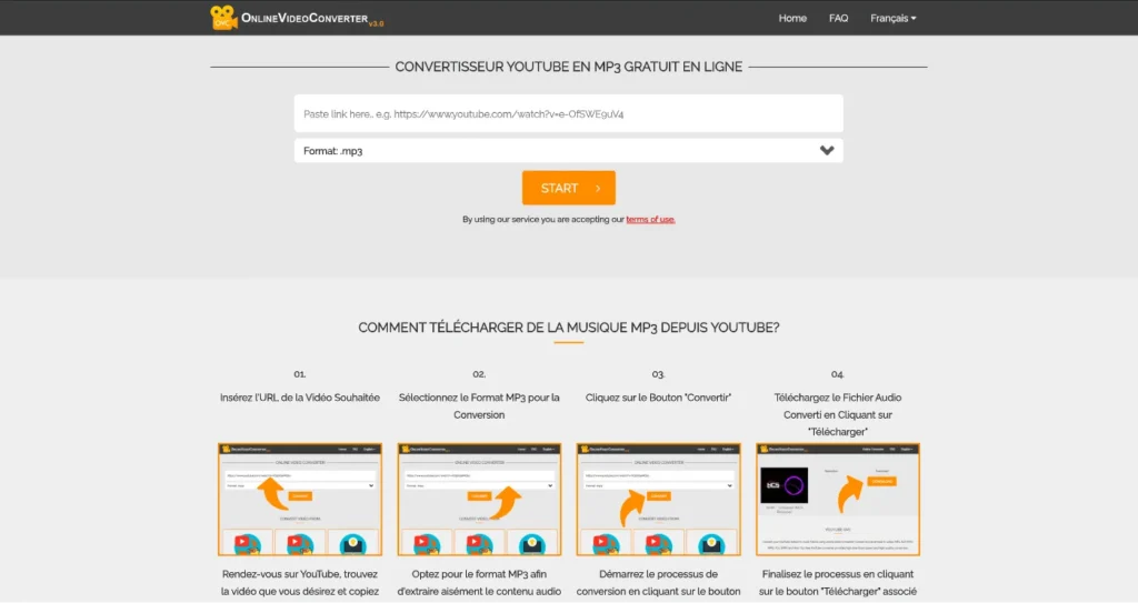 Capture d'écran du site onlinevideoconverter.pro